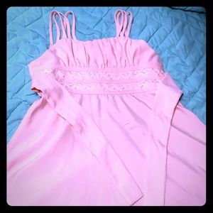 A pink dress.